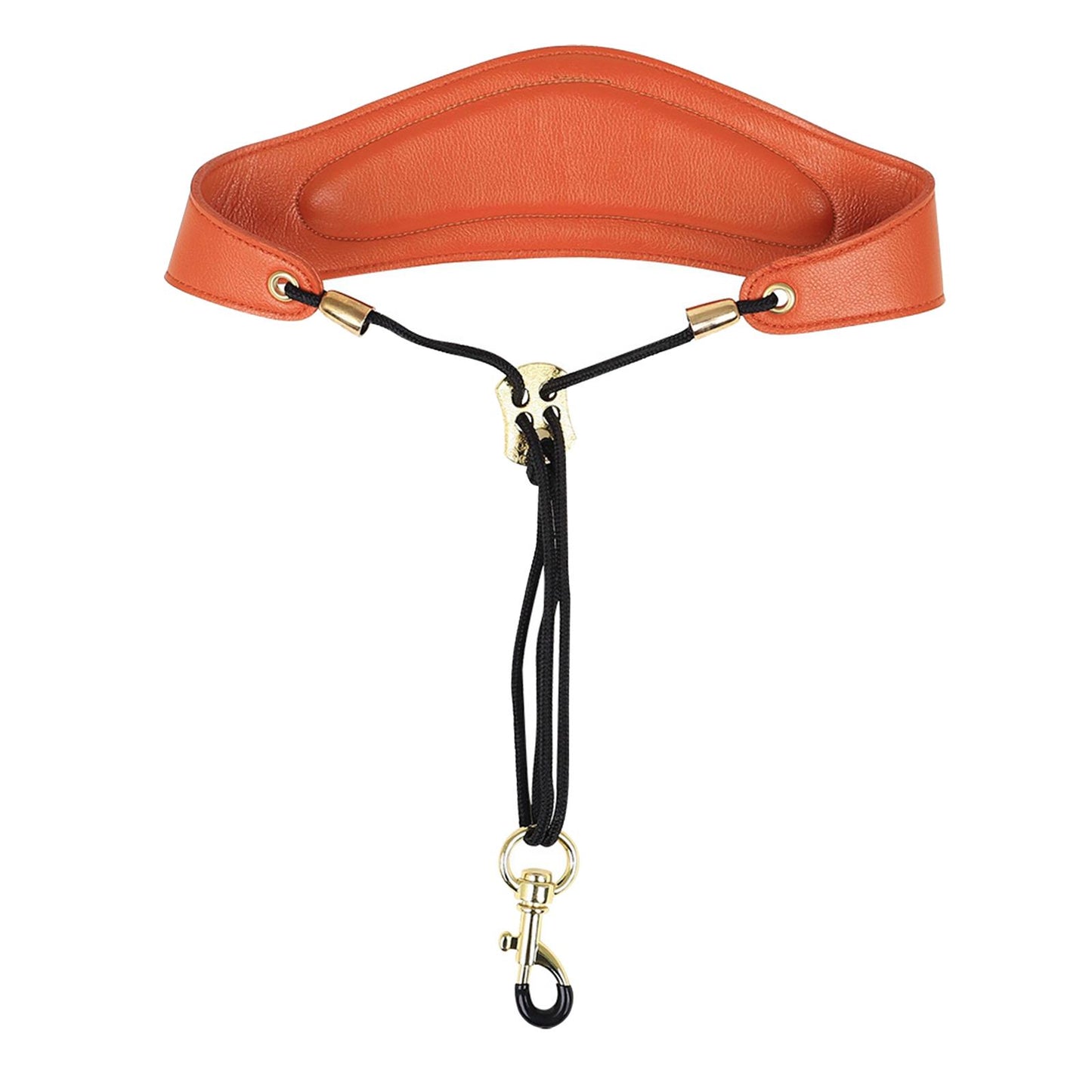 Metal Buckle Leather Saxophone Strap Adjustable Neck Strap Belt Soft Orange
