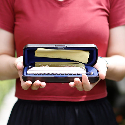 Pure Tone Blues Harmonica In the Key Of C With Case Chromatic Mouth Organ