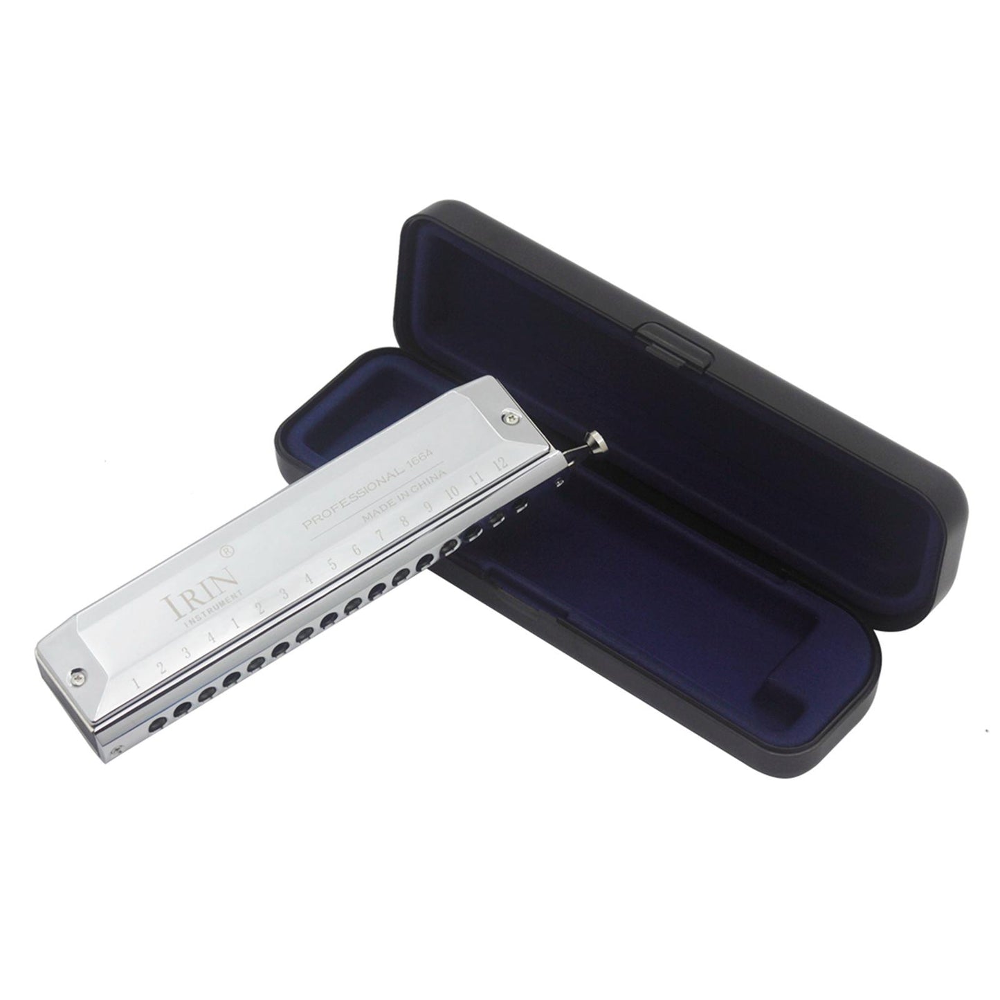 Pure Tone Blues Harmonica In the Key Of C With Case Chromatic Mouth Organ
