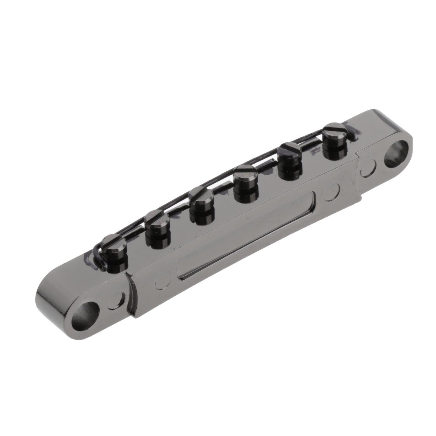 6-String Zinc Alloy Guitar Saddle Bridge Tailpiece Studs for LP Guitar black