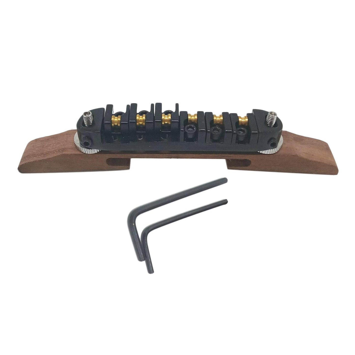 Bridge Roller Saddles with Archtop Rosewood Base Jazz Guitar Parts Black