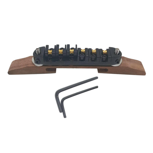 Bridge Roller Saddles with Archtop Rosewood Base Jazz Guitar Parts Black