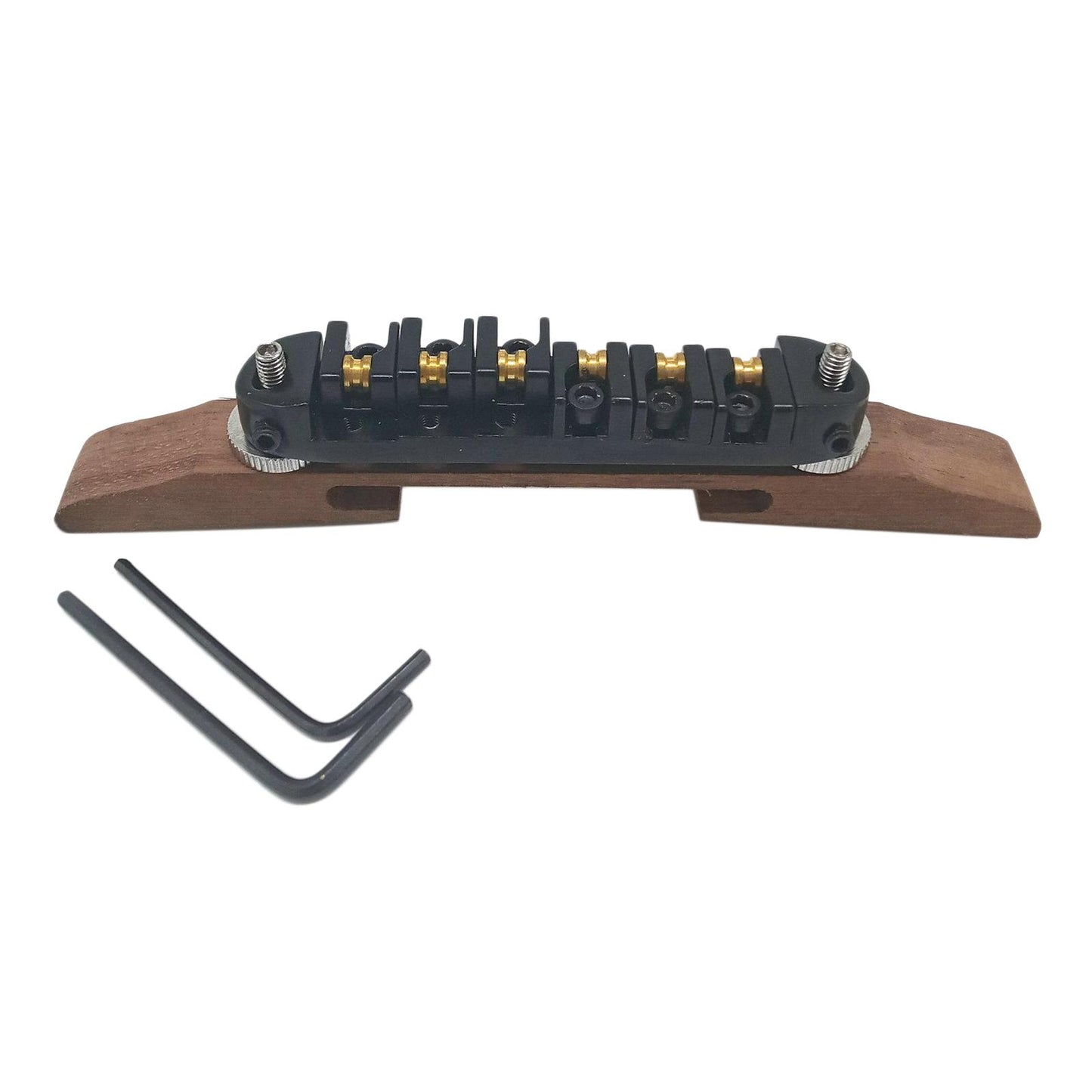 Bridge Roller Saddles with Archtop Rosewood Base Jazz Guitar Parts Black