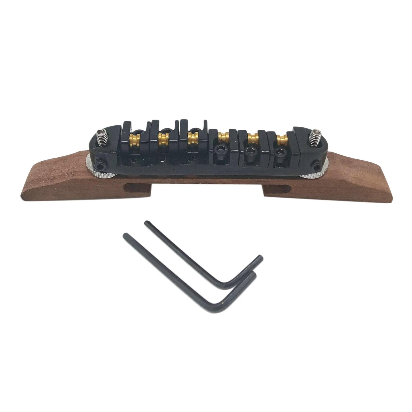 Bridge Roller Saddles with Archtop Rosewood Base Jazz Guitar Parts Black