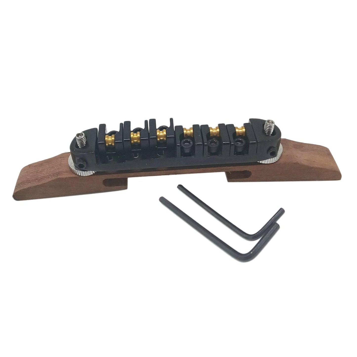 Bridge Roller Saddles with Archtop Rosewood Base Jazz Guitar Parts Black