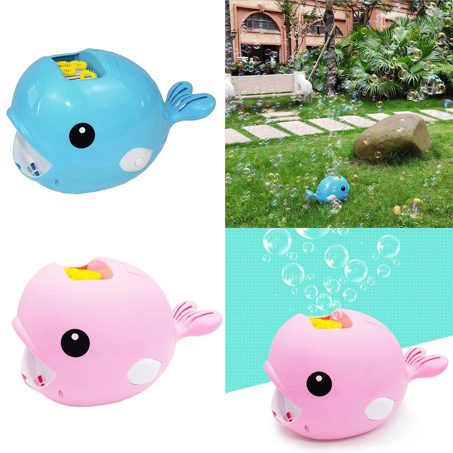 Automatic Bubble Making Machine Whale Bubble Maker Bubble Blower Toy Blue