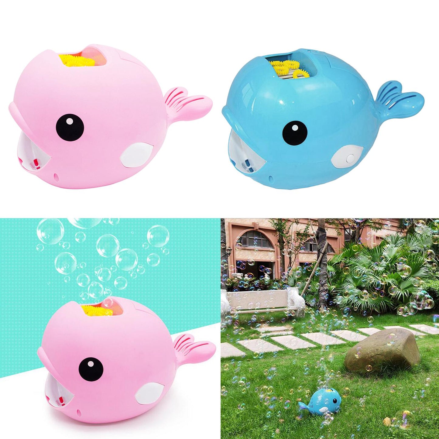 Automatic Bubble Making Machine Whale Bubble Maker Bubble Blower Toy Blue