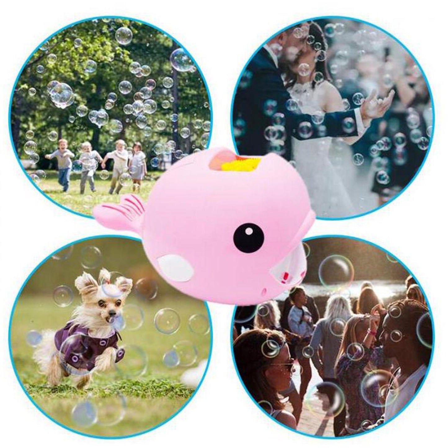 Automatic Bubble Making Machine Whale Bubble Maker Bubble Blower Toy Pink
