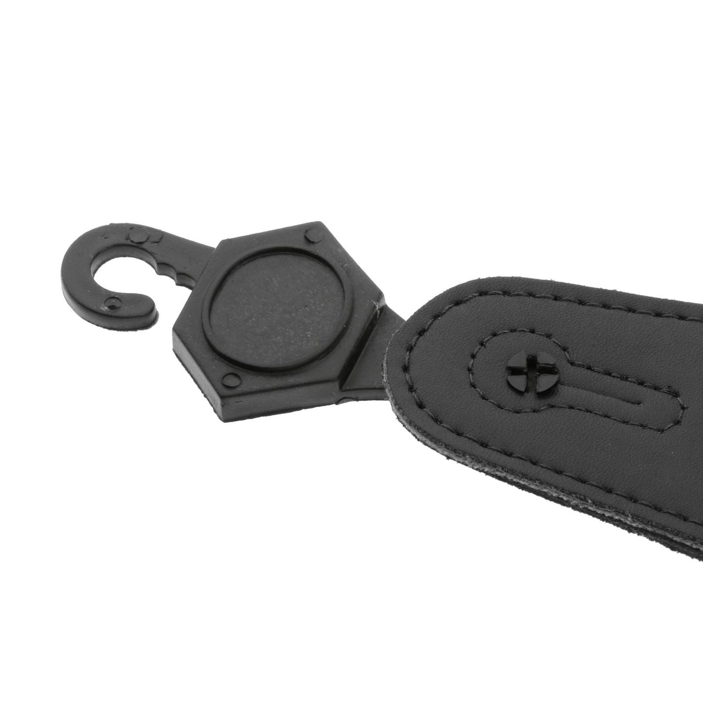 Leathers Double Stitched Leather Guitar Strap 3 inches Wide Adjustable Black