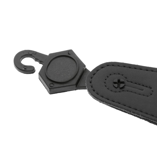 Leathers Double Stitched Leather Guitar Strap 3 inches Wide Adjustable Black