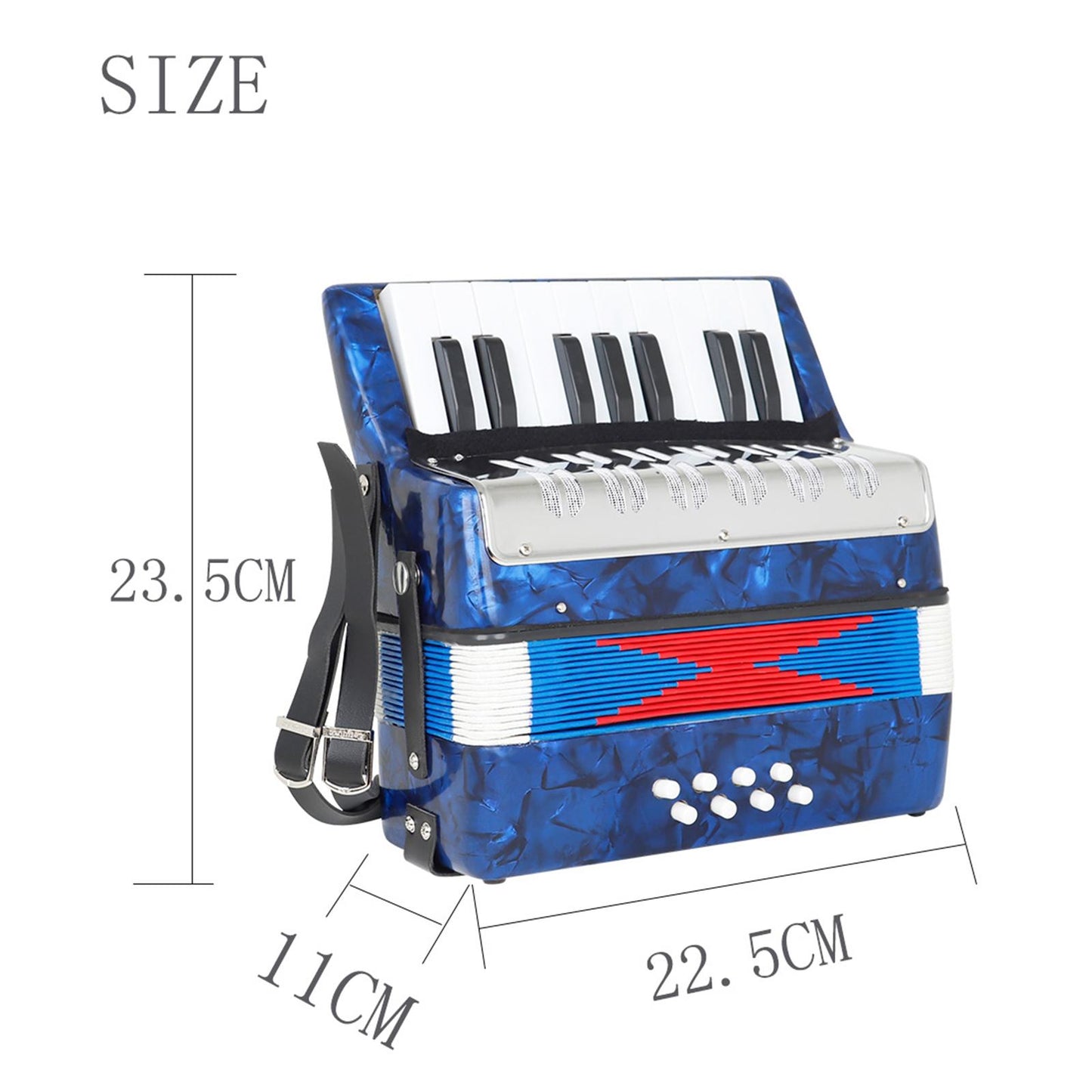 Professional 17 Key 8 Bass Piano Accordion Keyboard Instrument Gifts
