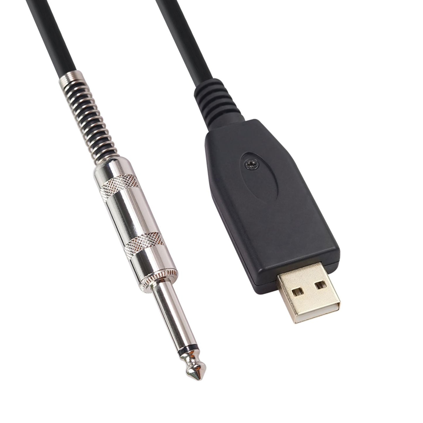 2M Guitar Bass 1/4'' 6.35mm Jack To USB Link Instrument Cable Adapter