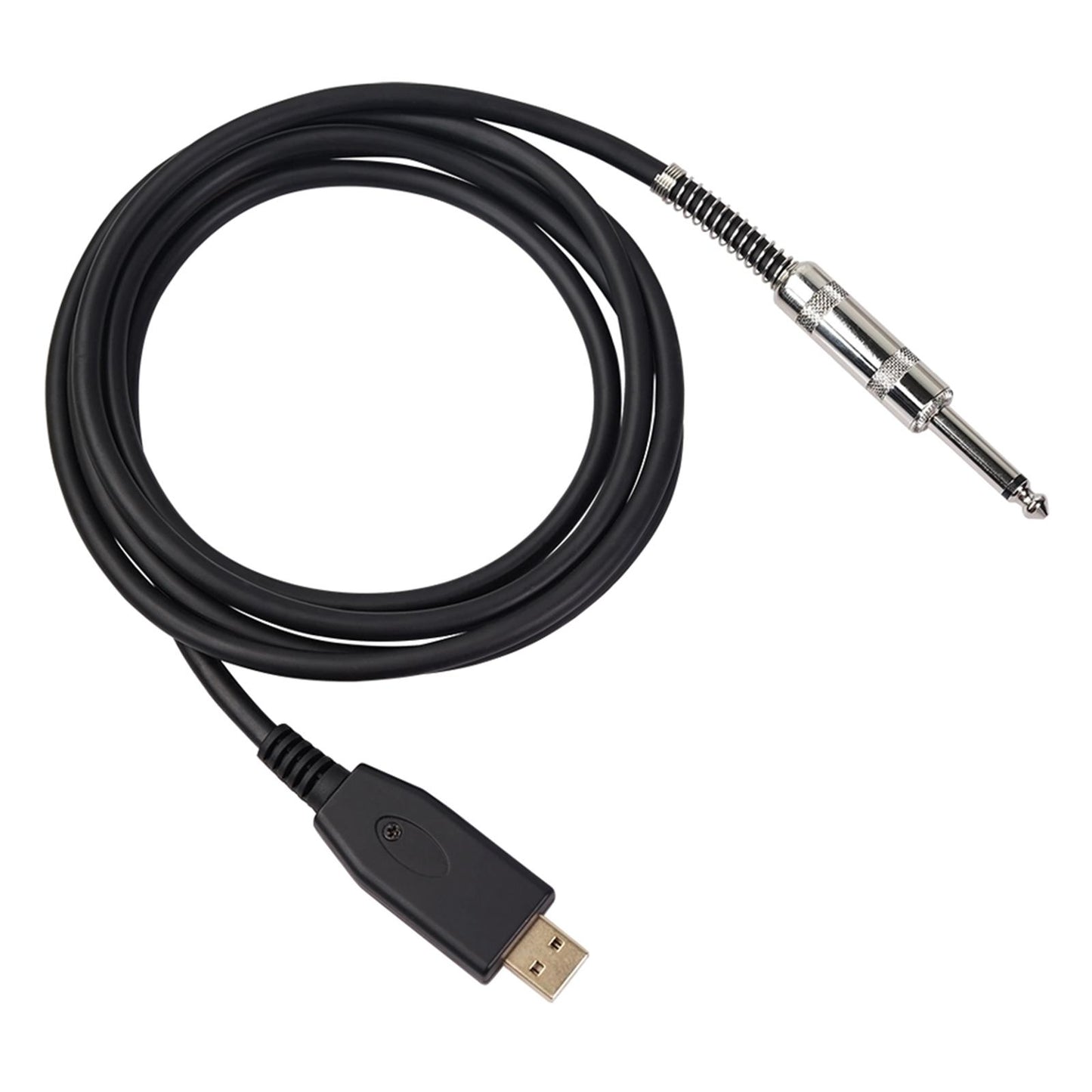 2M Guitar Bass 1/4'' 6.35mm Jack To USB Link Instrument Cable Adapter