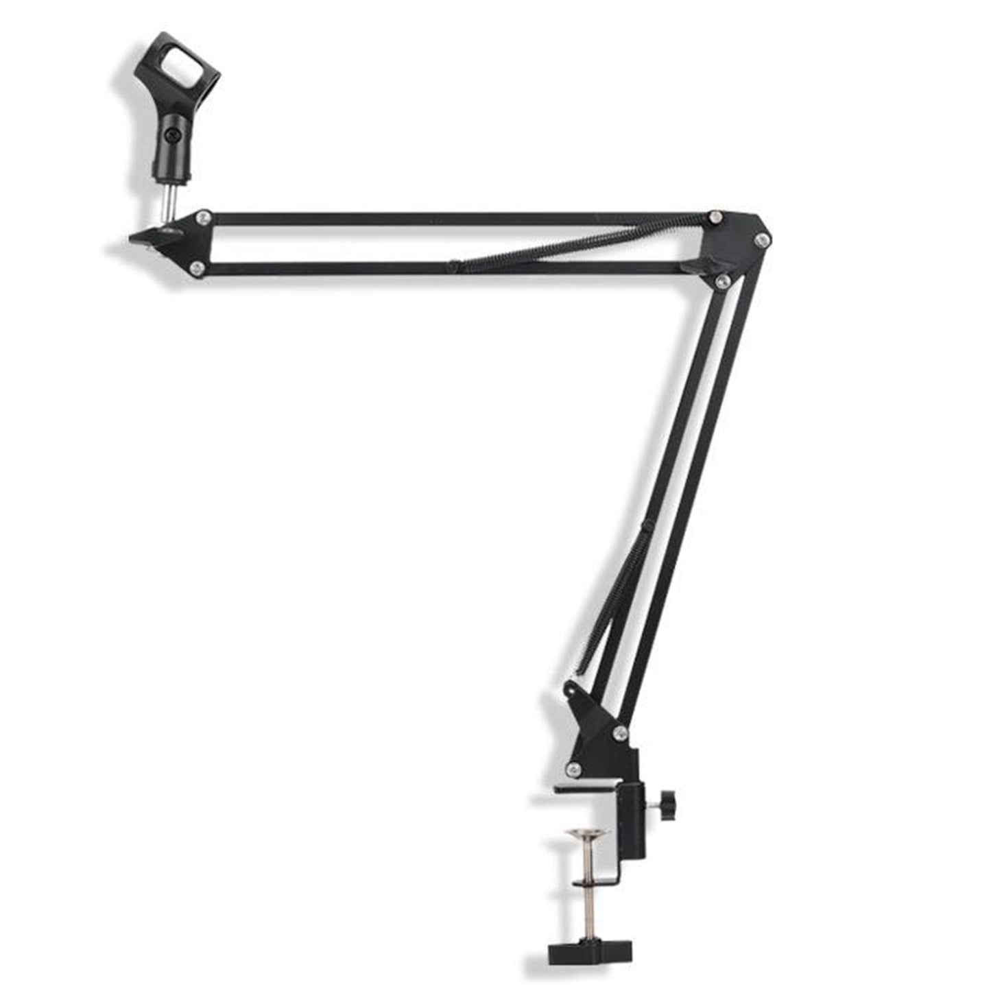 Tabletop Microphone Stand Holder Bracket with 2 Layer Pop Filter Wind Screen