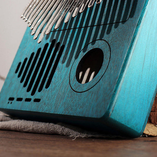 Kalimba 17 Key Thumb Piano Musical Instrument with Velvet Bag Blue