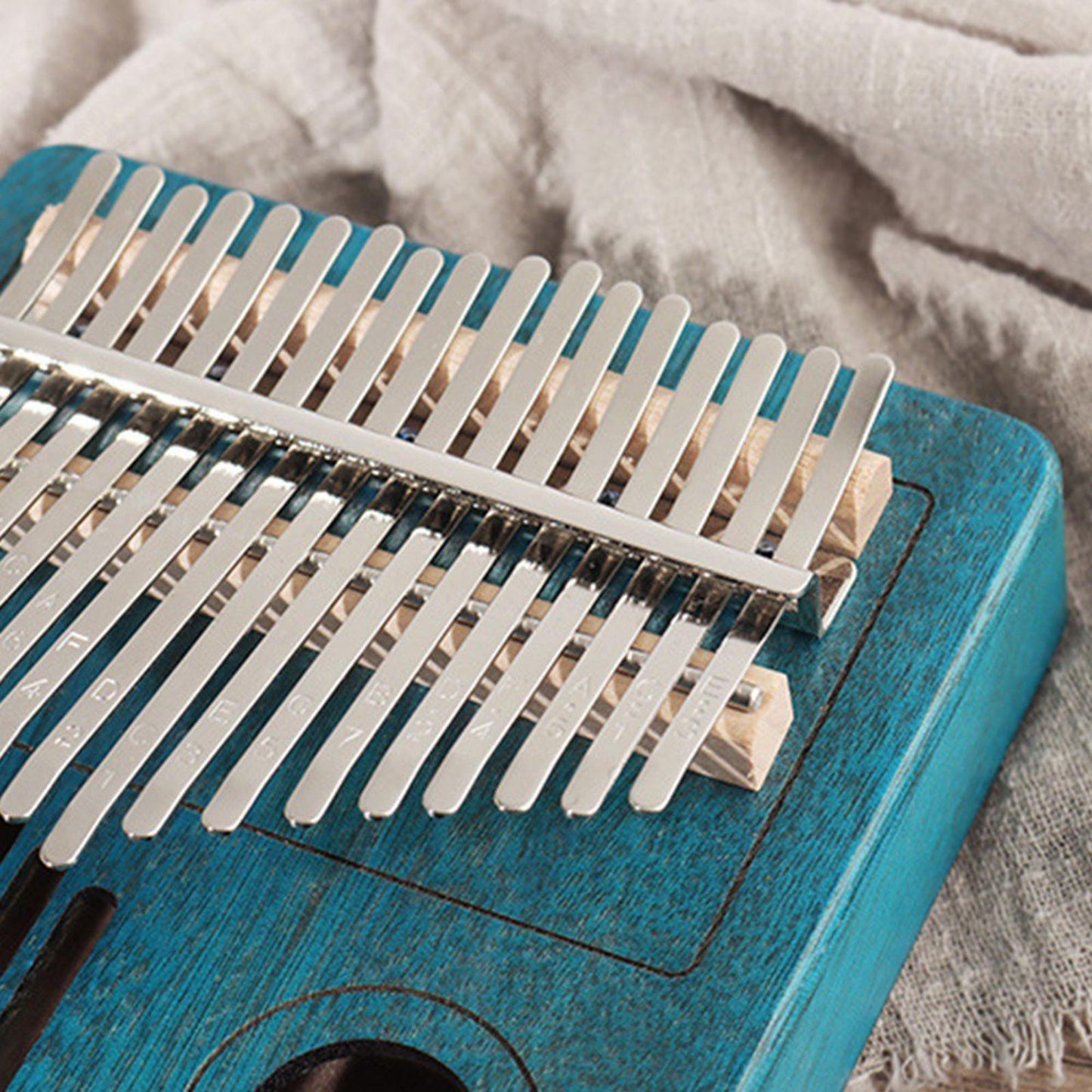 Kalimba 17 Key Thumb Piano Musical Instrument with Velvet Bag Blue