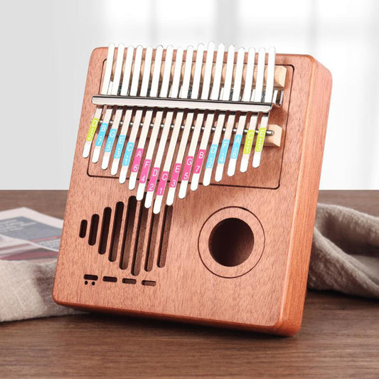 Kalimba 17 Key Thumb Piano Musical Instrument with Velvet Bag Dark Wood