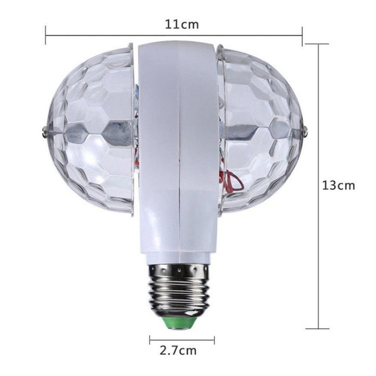 Bulb Rotating Party 2-Head E27 LED Lights Crystal Ball Disco Stage RGB Lamp