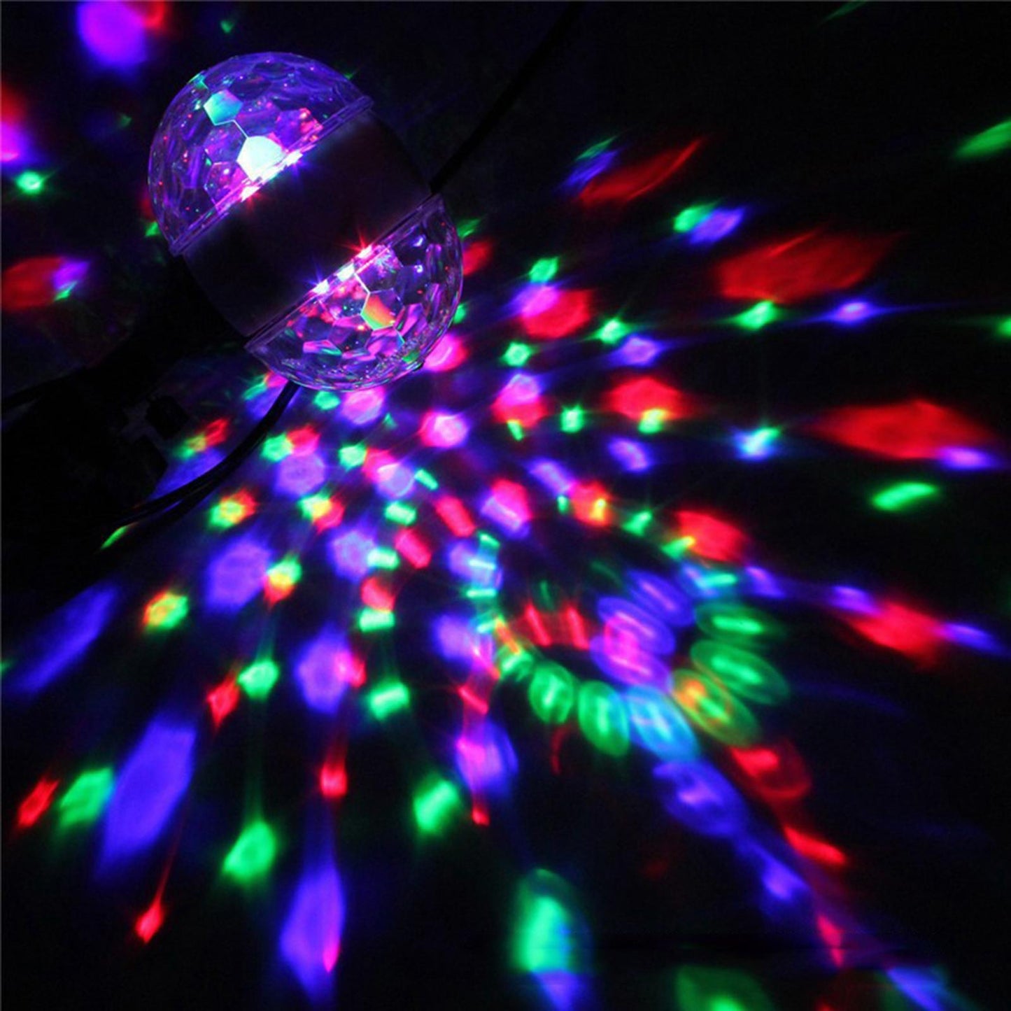 Bulb Rotating Party 2-Head E27 LED Lights Crystal Ball Disco Stage RGB Lamp