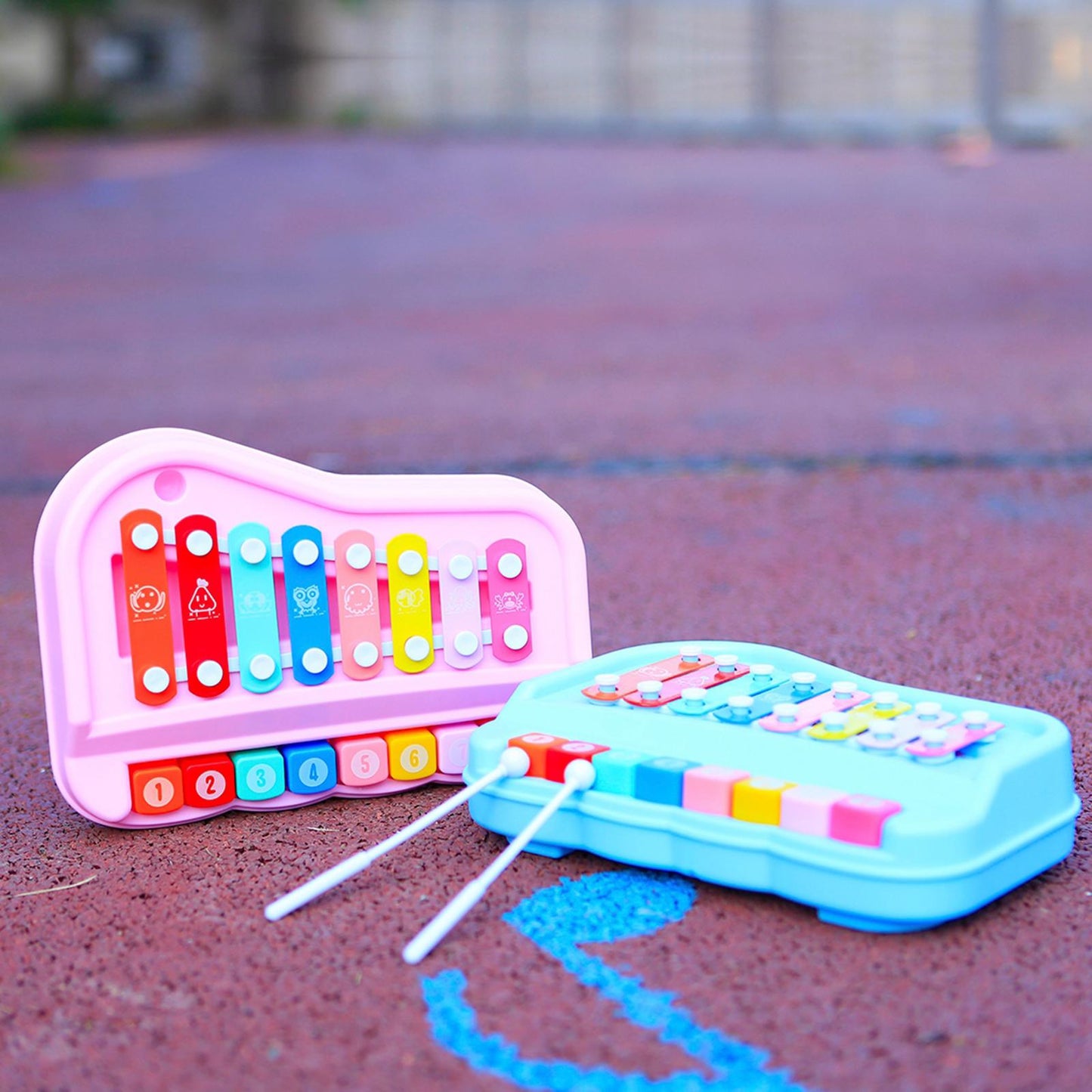 Wooden Xylophone for Kids Educational Development Musical Kid Play Toy Blue