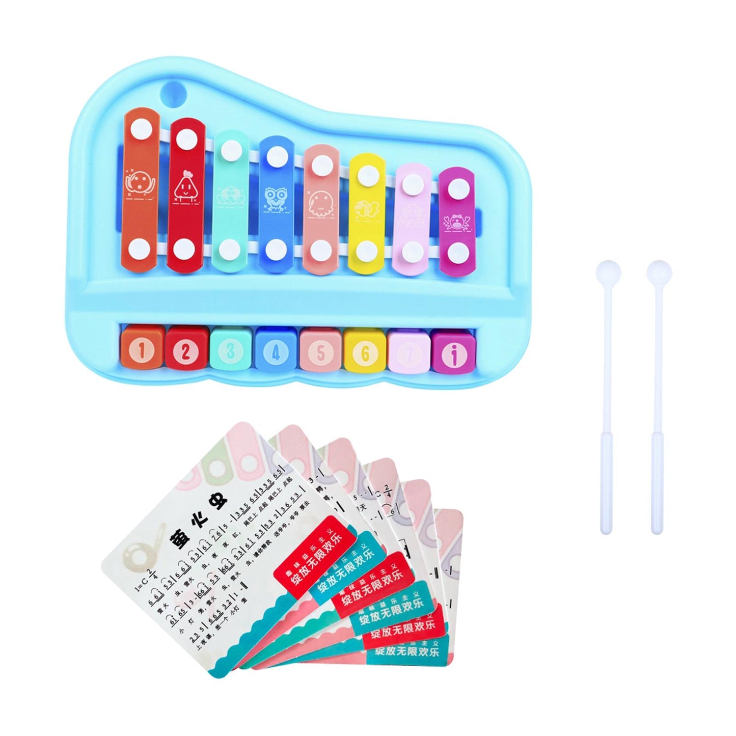 Wooden Xylophone for Kids Educational Development Musical Kid Play Toy Blue