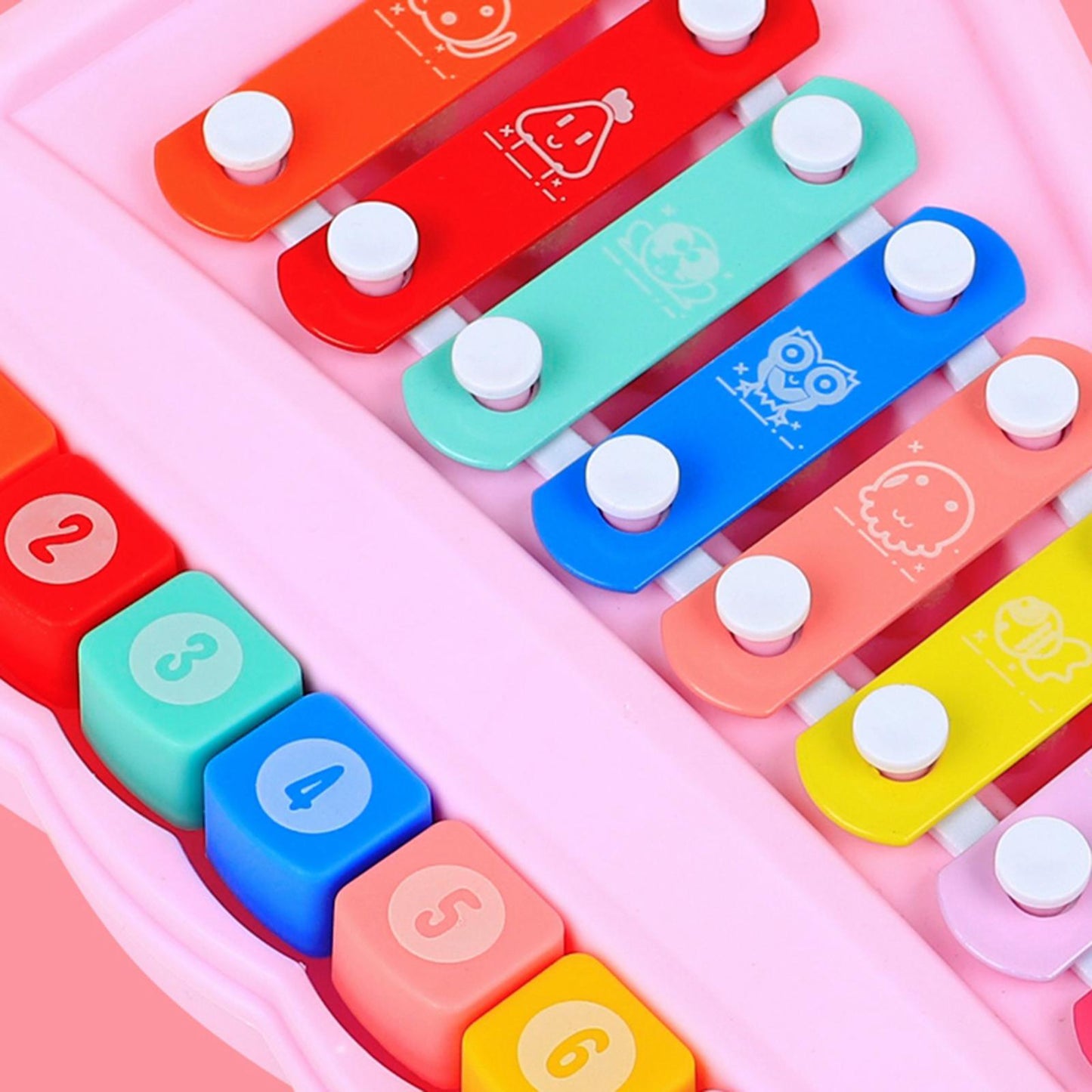 Wooden Xylophone for Kids Educational Development Musical Kid Play Toy Pink
