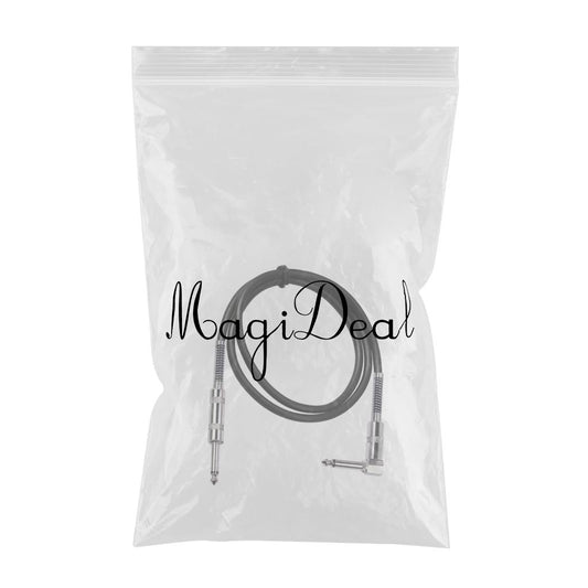Guitar Cable Straight to Right Angle 6.35mm Plug Bass Keyboard 1.8m