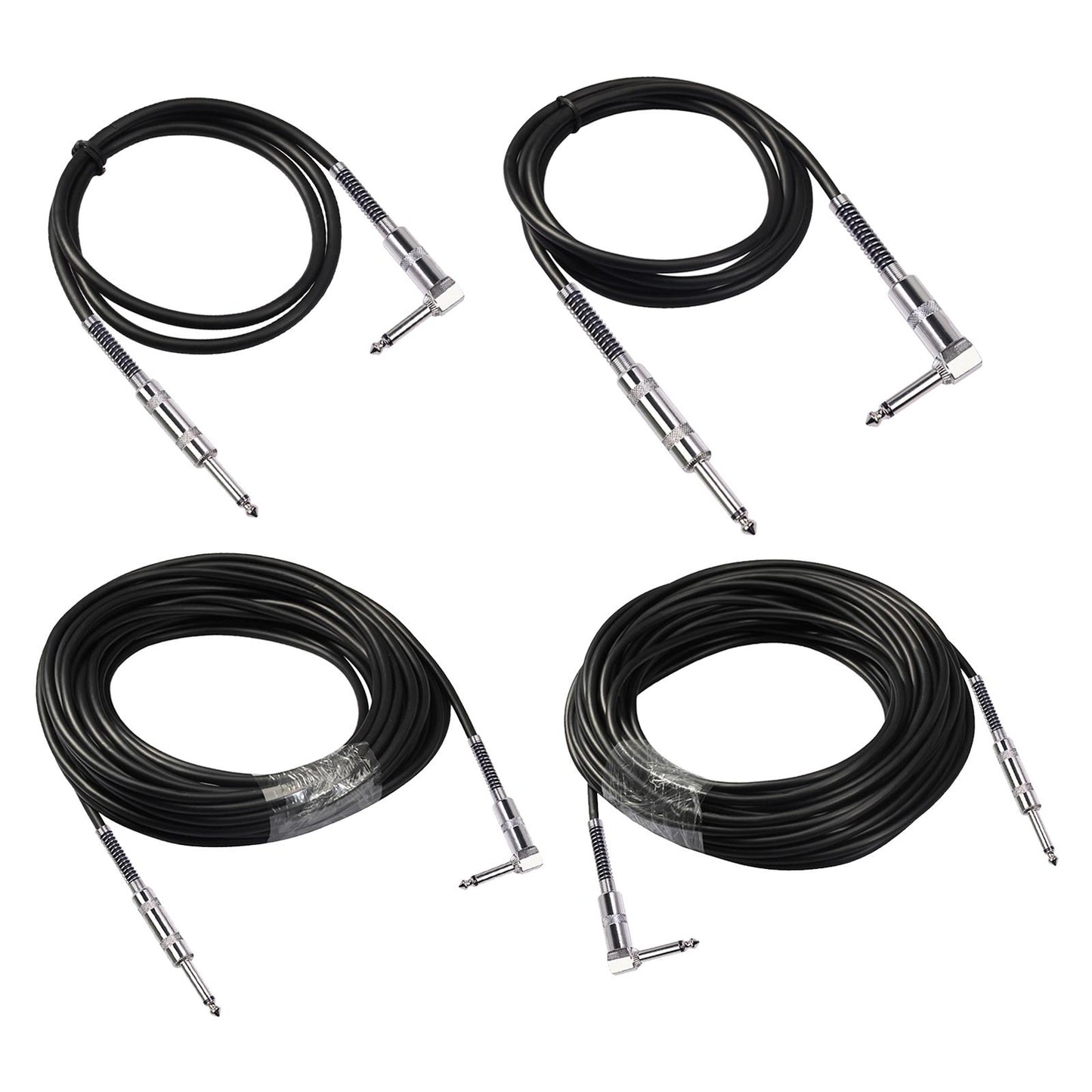 Guitar Cable Straight to Right Angle 6.35mm Plug Bass Keyboard 1.8m