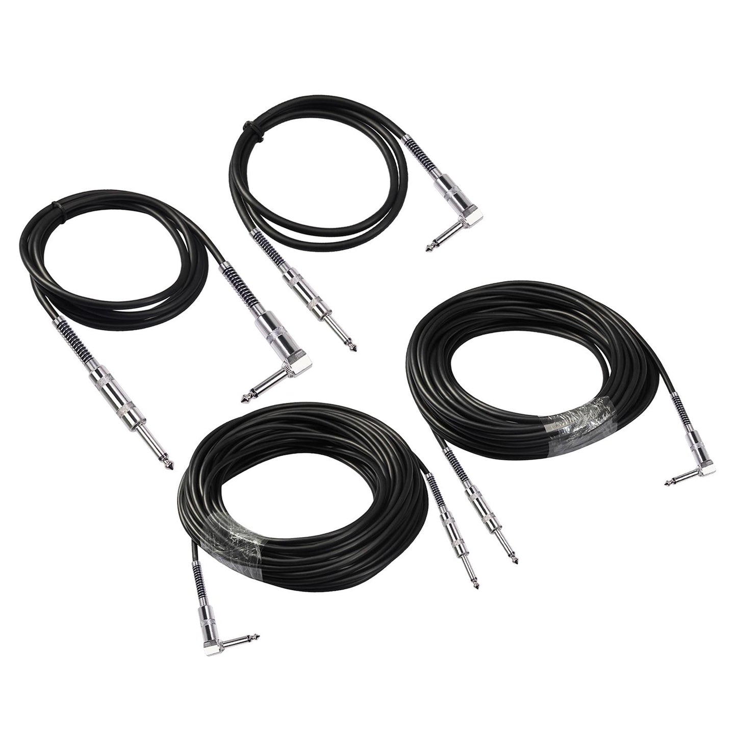 Guitar Cable Straight to Right Angle 6.35mm Plug Bass Keyboard 1.8m