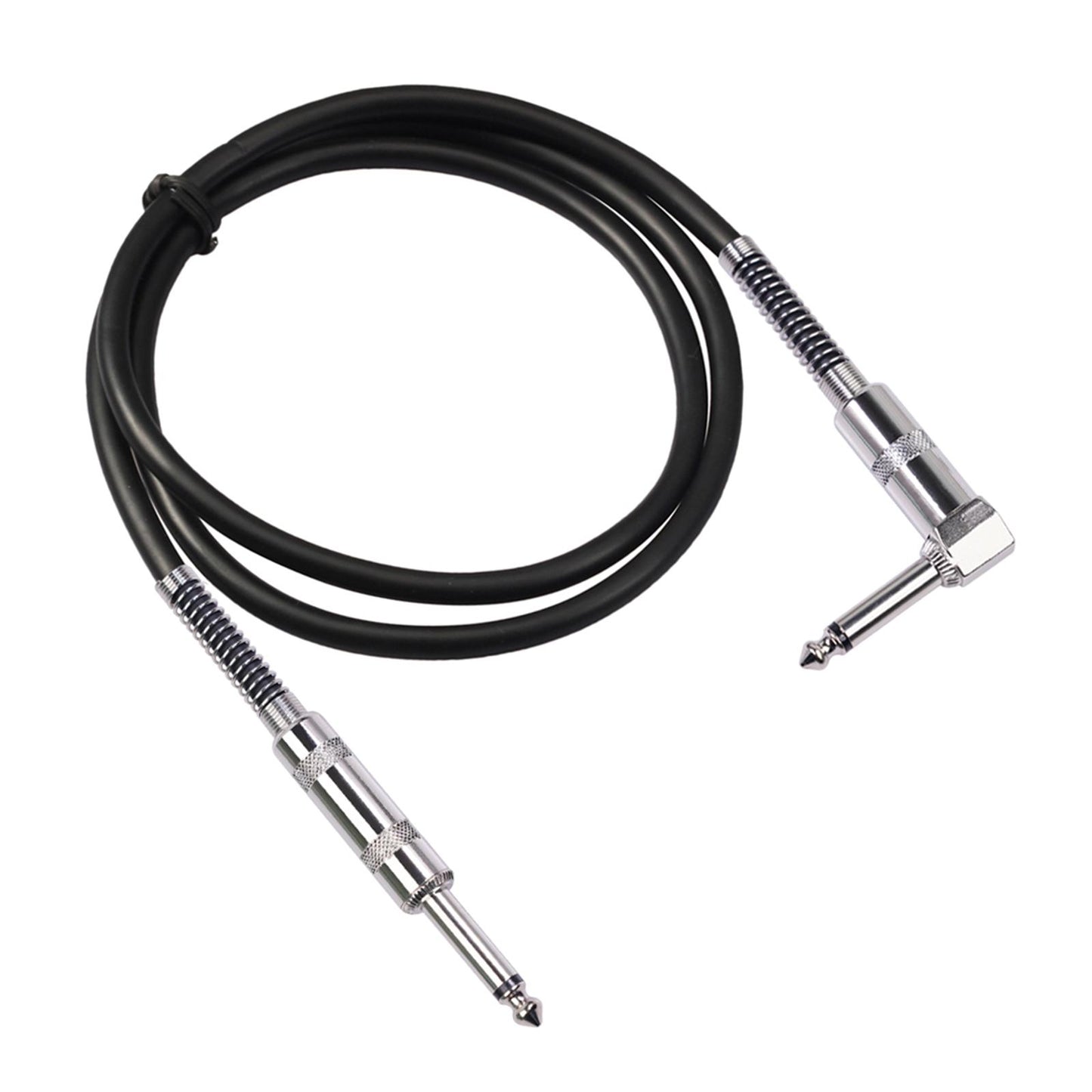 Guitar Cable Straight to Right Angle 6.35mm Plug Bass Keyboard 1.8m