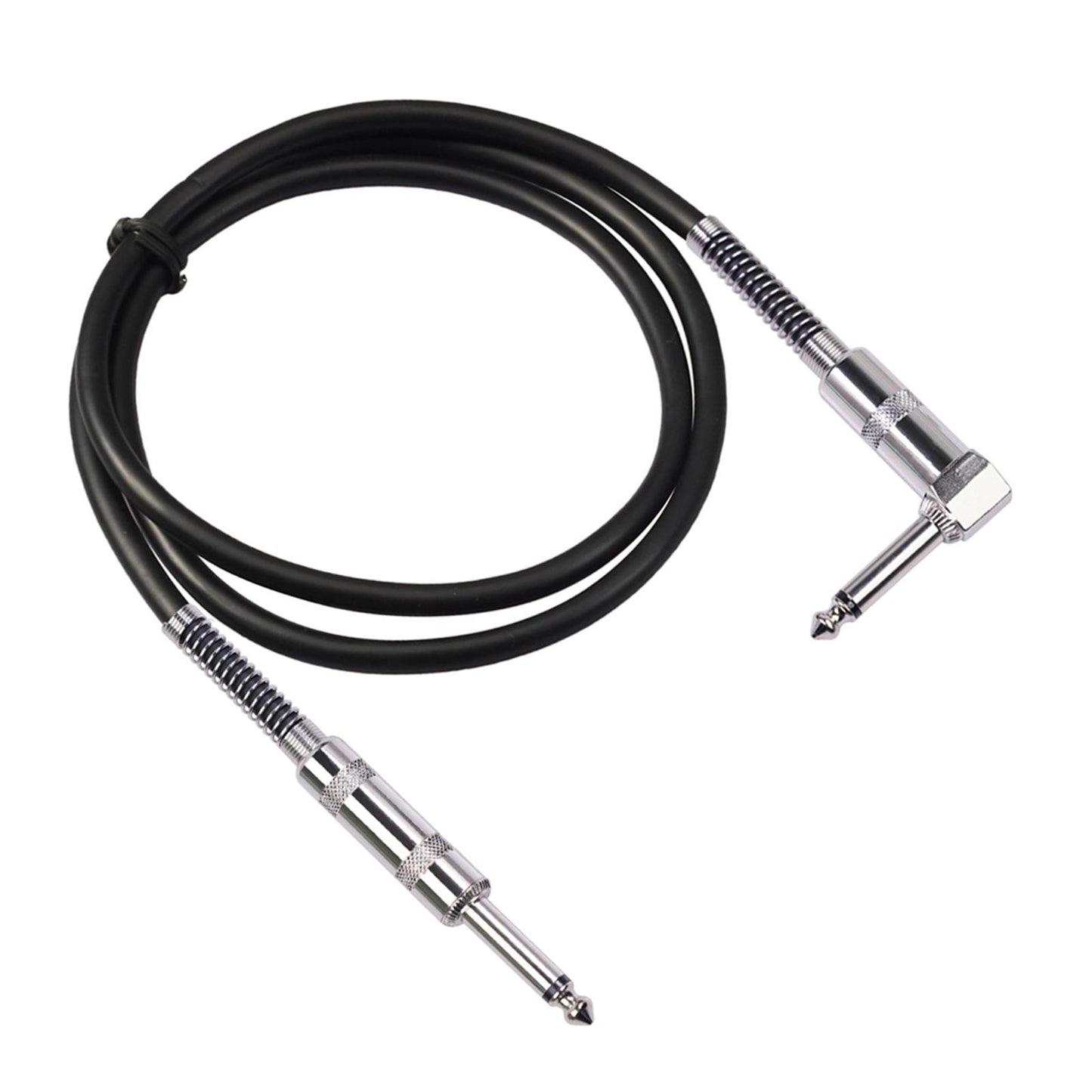 Guitar Cable Straight to Right Angle 6.35mm Plug Bass Keyboard 1.8m