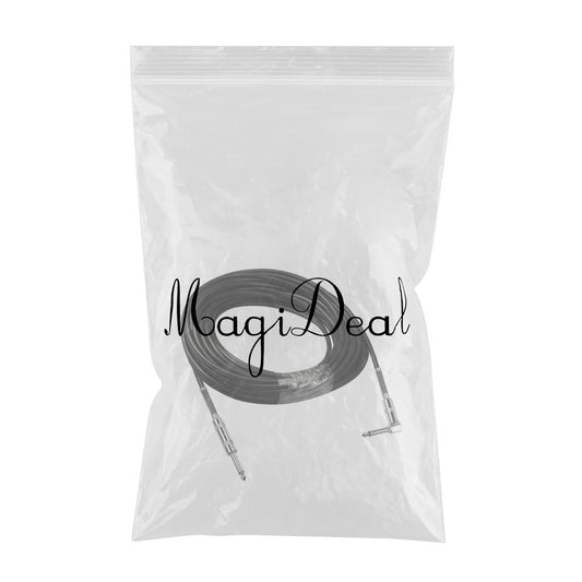 Guitar Cable Straight to Right Angle 6.35mm Plug Bass Keyboard 6m