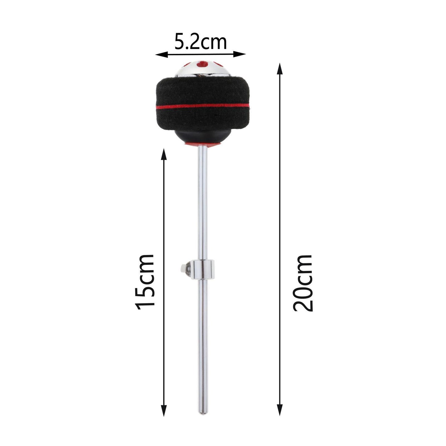 Drum Kick Beater Head Steel Black Felt Pedal Beater Percussion Instrument