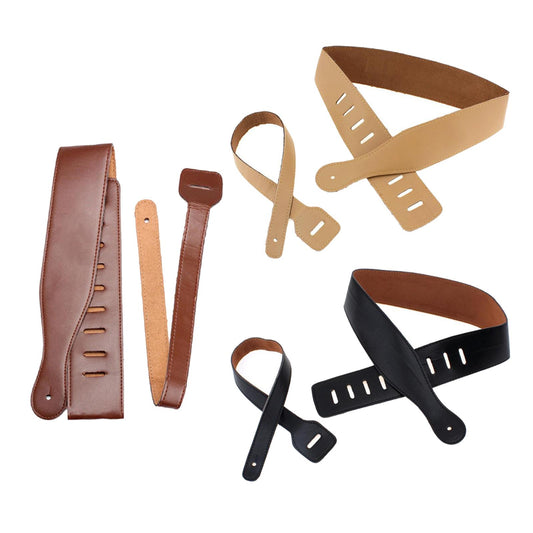 Luxurious Style Adjustable Leather Guitar Straps for Guitar Belt 6.5cm Width black