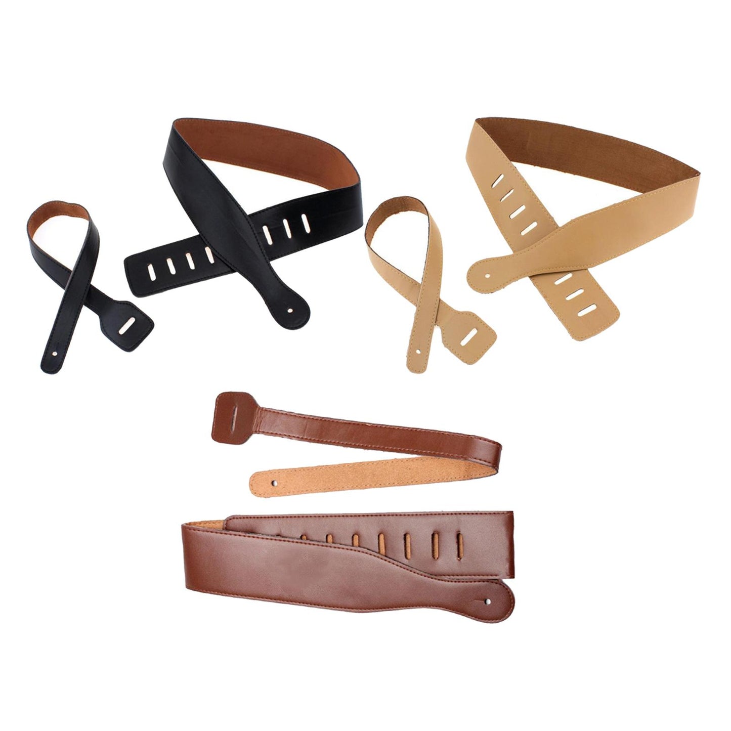 Luxurious Style Adjustable Leather Guitar Straps for Guitar Belt 6.5cm Width black