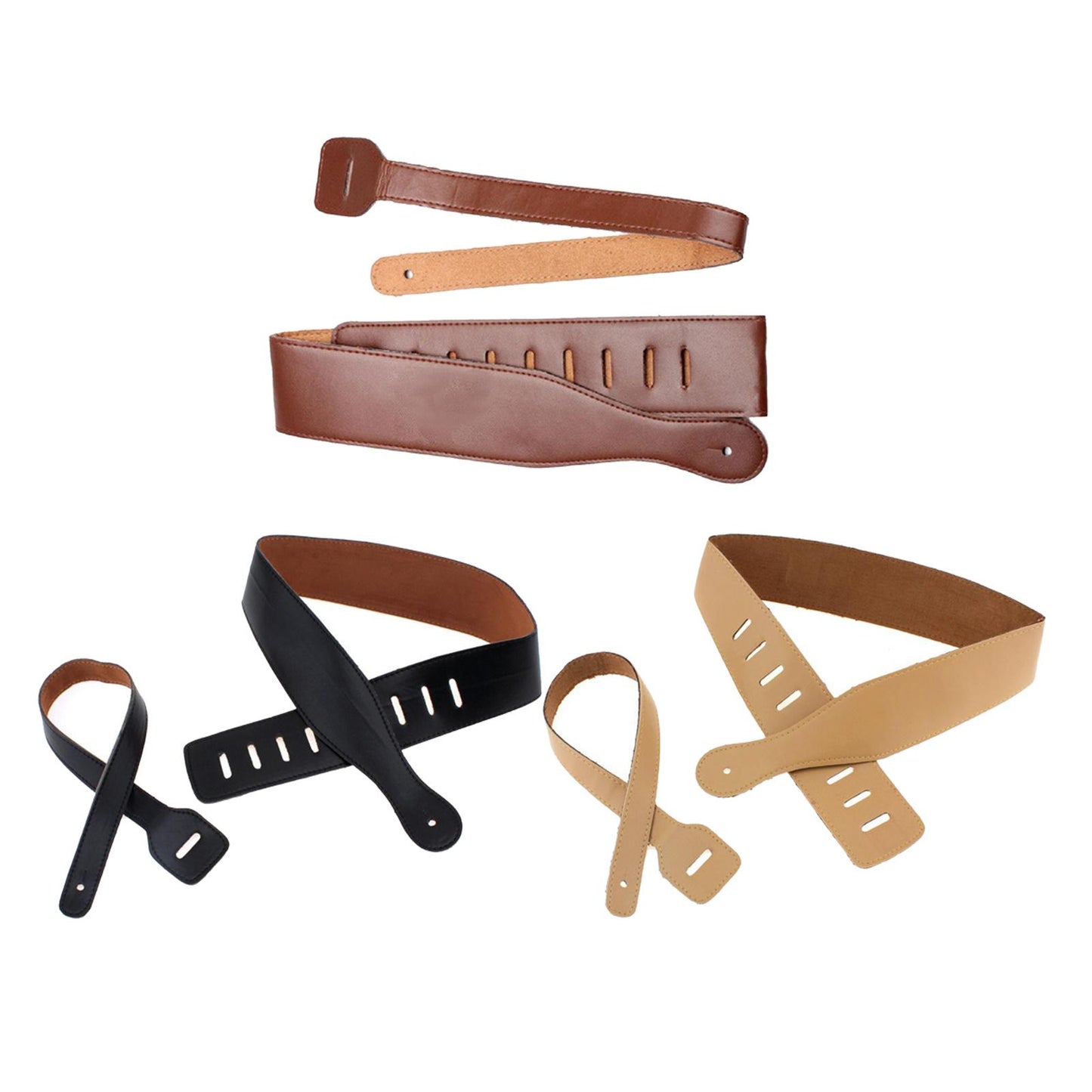 Luxurious Style Adjustable Leather Guitar Straps for Guitar Belt 6.5cm Width black