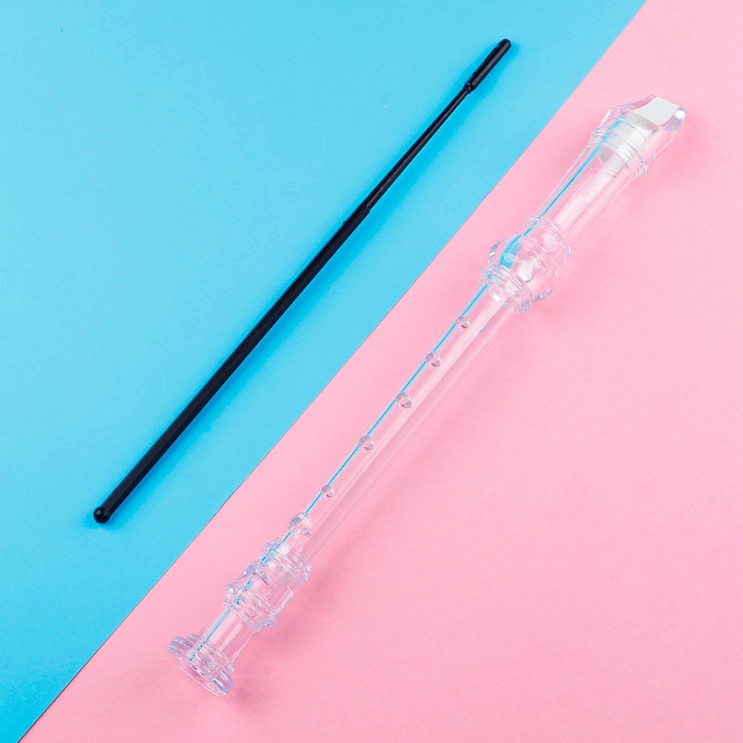 German Style Soprano Recorder Key of G Descant w/ Cleaning Rod Clear