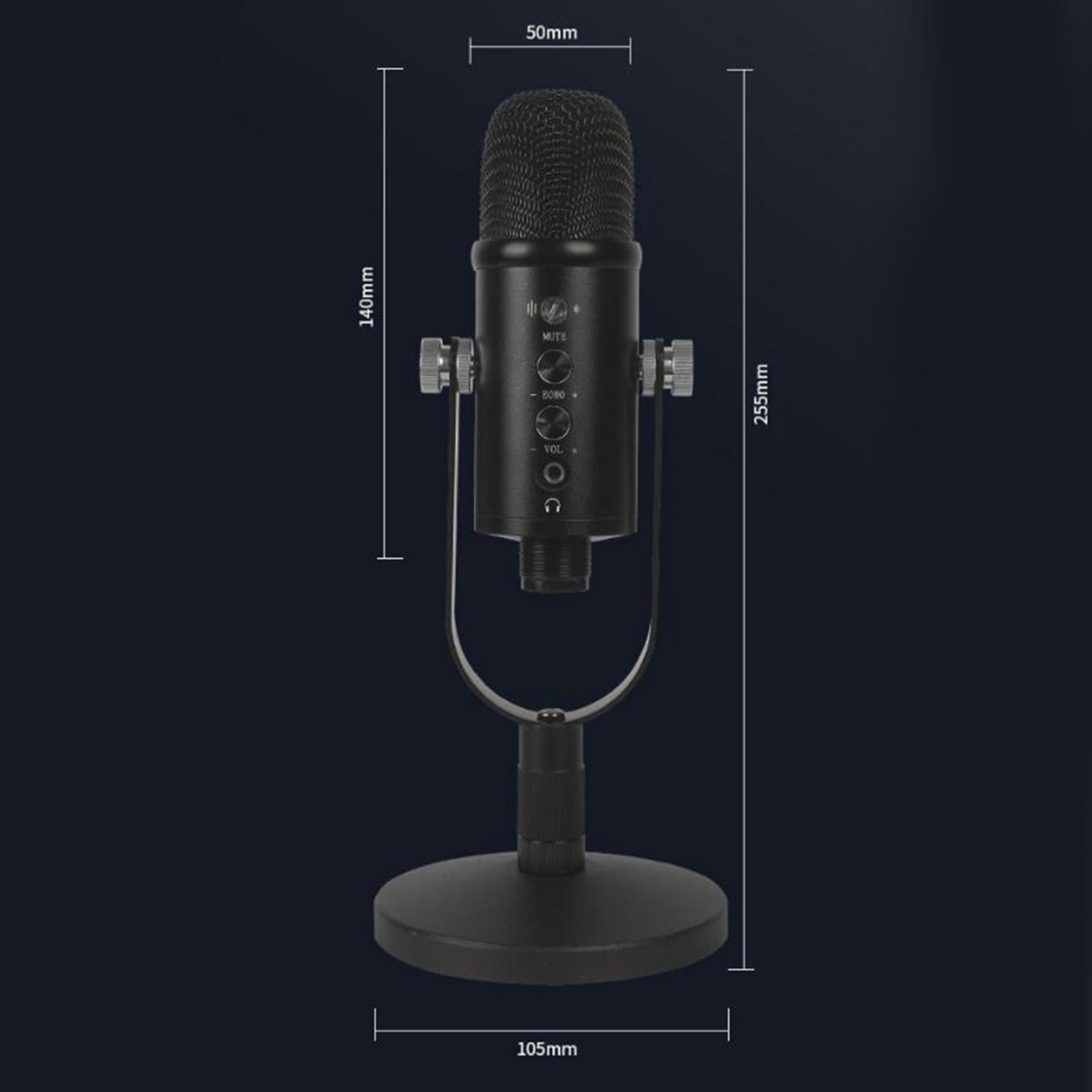 USB Condenser Microphone Kit Studio Broadcast Sound Recording Desk Sta ...