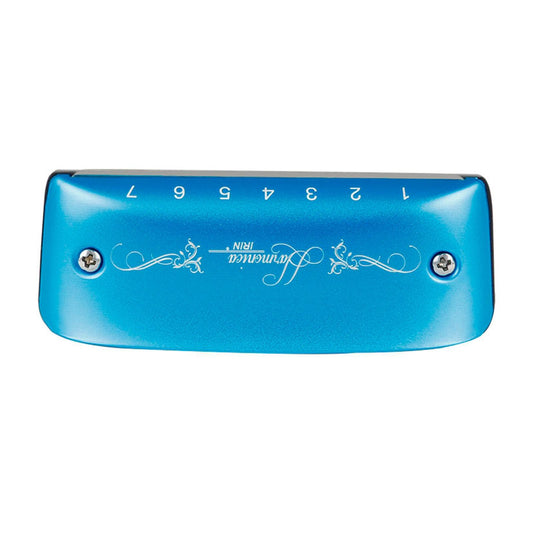 14 Tone Harmonica and Neck Strap Gift for Beginners Students Musical Lovers blue