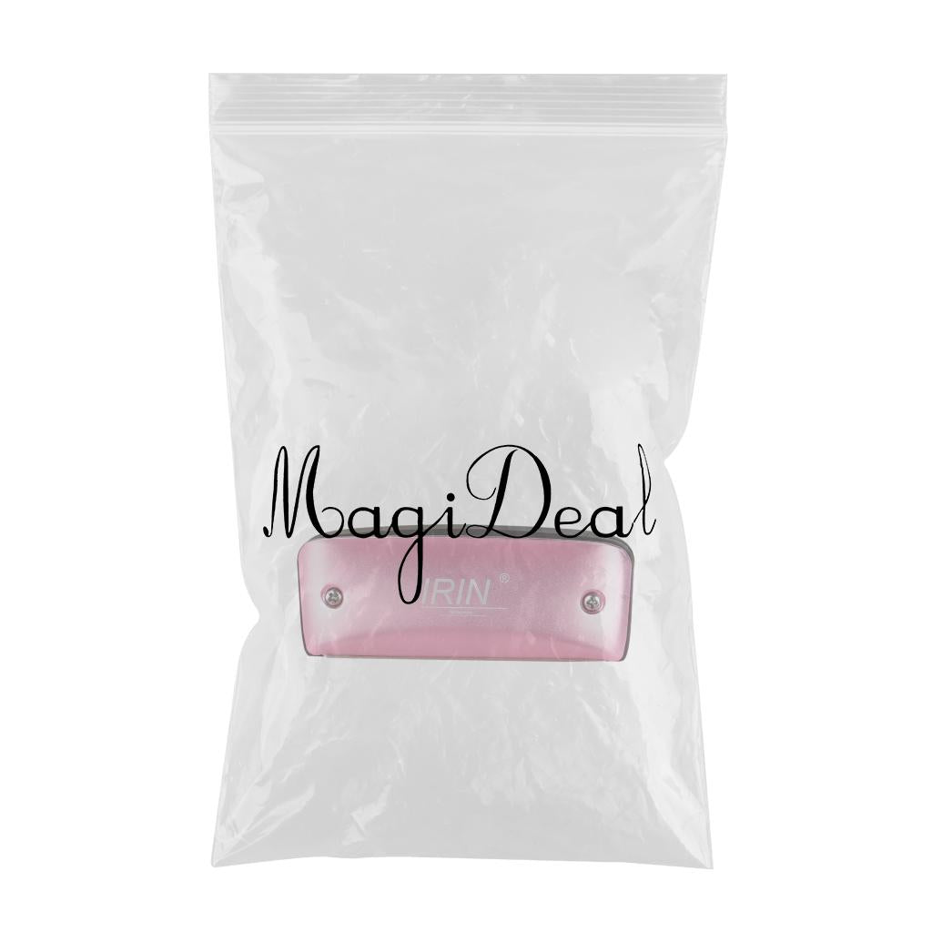 14 Tone Harmonica and Neck Strap Gift for Beginners Students Musical Lovers pink