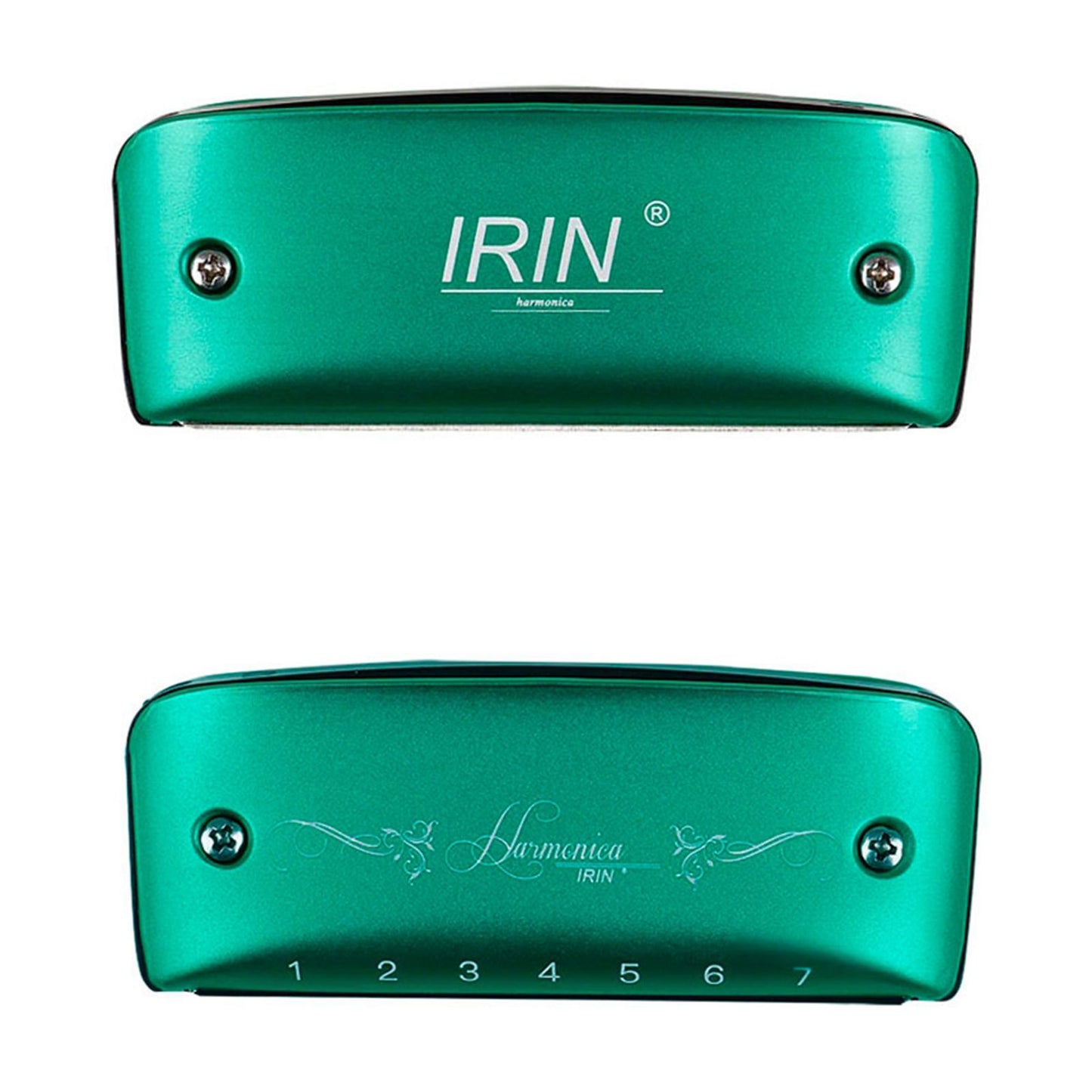 14 Tone Harmonica and Neck Strap Gift for Beginners Students Musical Lovers green