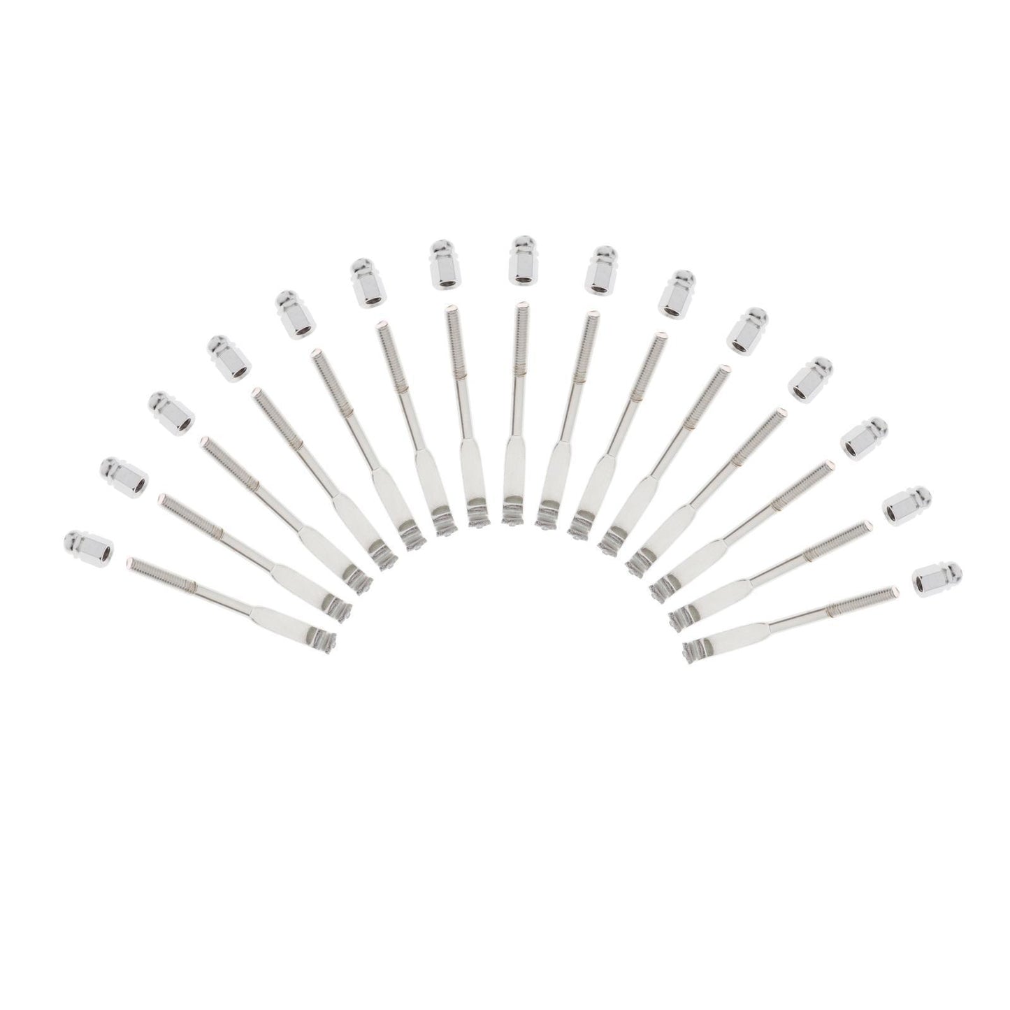 24 Pack Chrome Plated Traditional Banjo Flat Hooks with Nuts Banjo Part