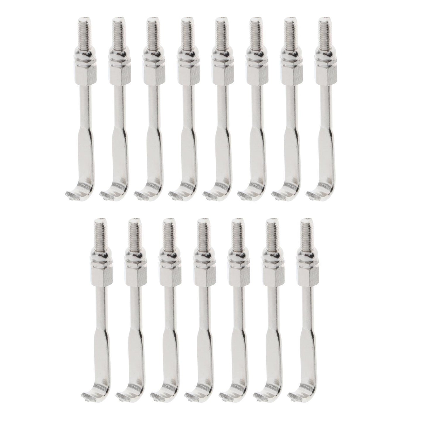 24 Pack Chrome Plated Traditional Banjo Flat Hooks with Nuts Banjo Part