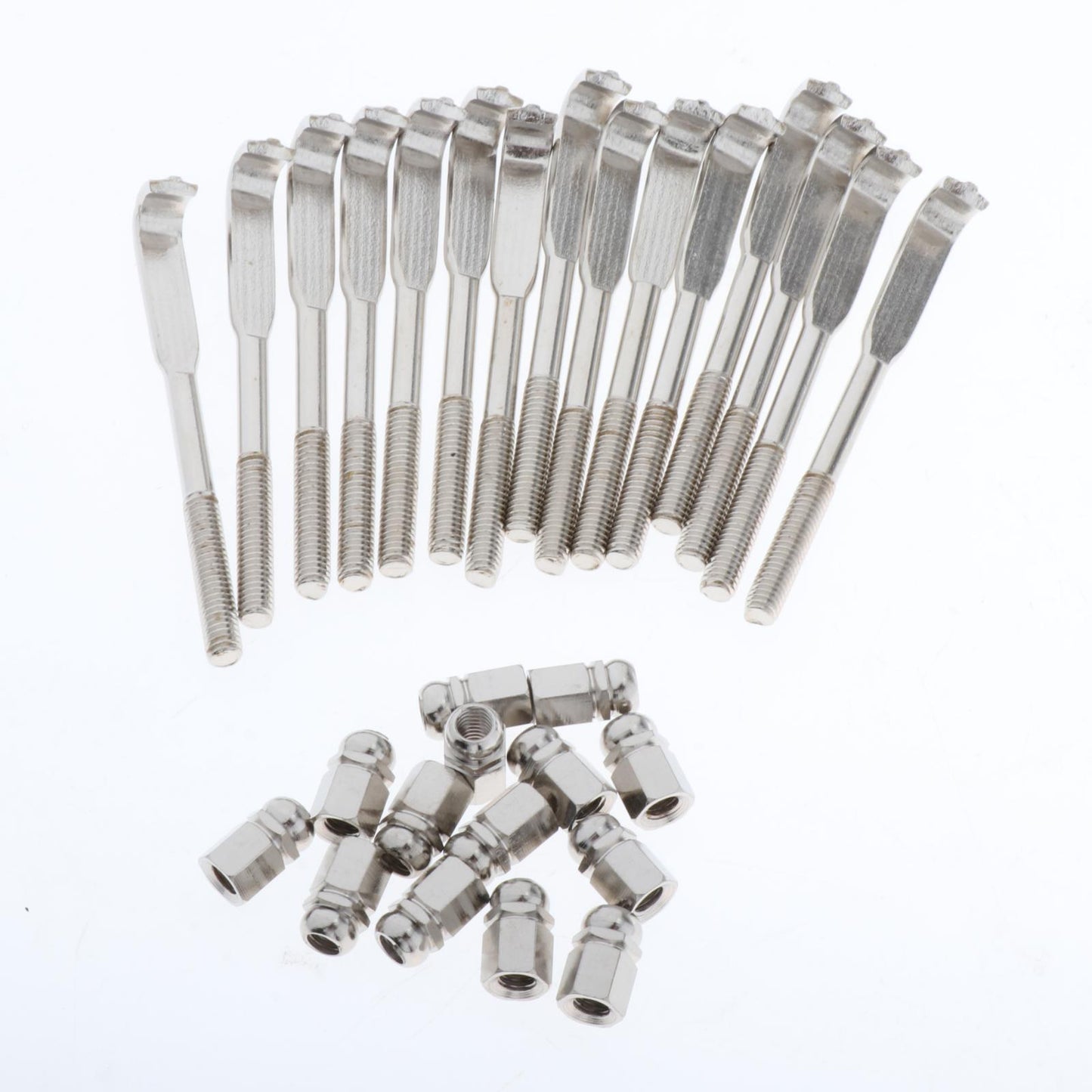 24 Pack Chrome Plated Traditional Banjo Flat Hooks with Nuts Banjo Part