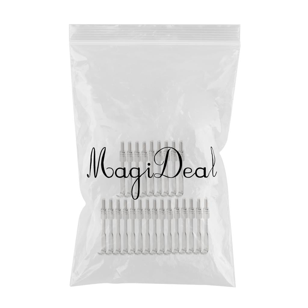 24 Pack Chrome Plated Traditional Banjo Flat Hooks with Nuts Banjo Part