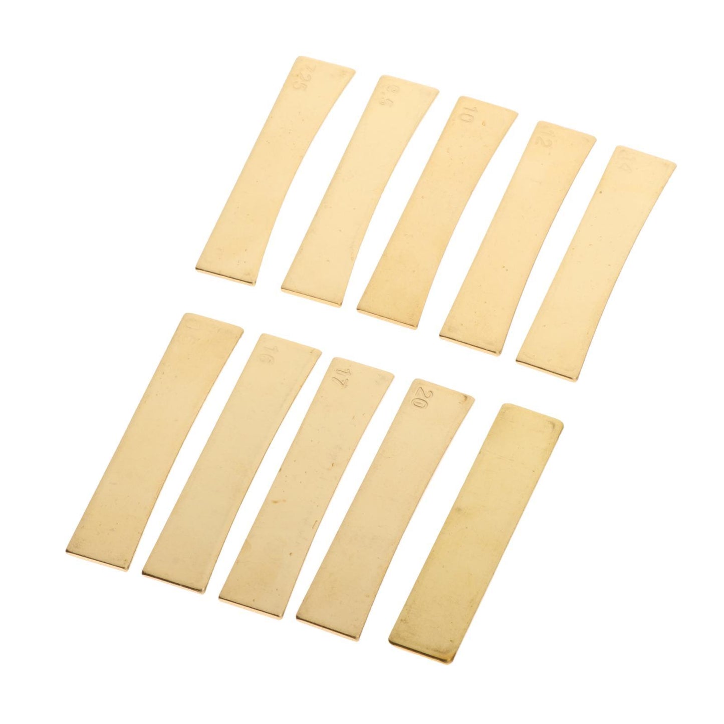 10 Pack Golden Brass Guitar Fret Press Caul Inserts for Electric Guitars