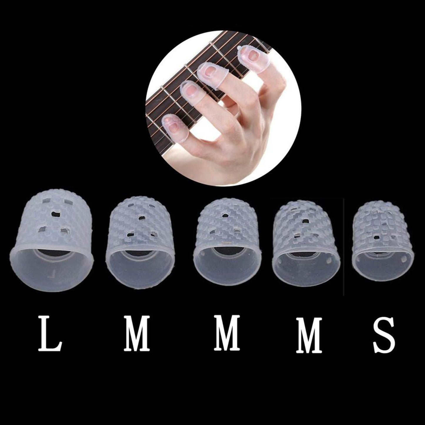Thumb Picks Fingertip Protectors Silicone for Stringed Instruments Bass