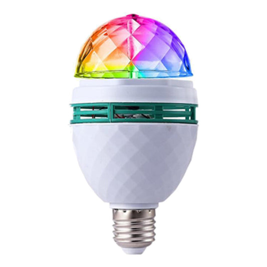Colour Changing Party Light Bulb Auto Rotating Crystal Ball Stage Light 6W