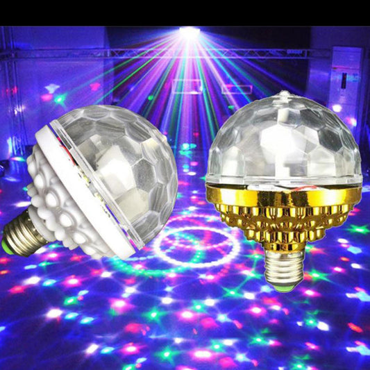 6W E27 Rotating Auto Crystal Ball Bulb Party Light Lamp Home Decoration