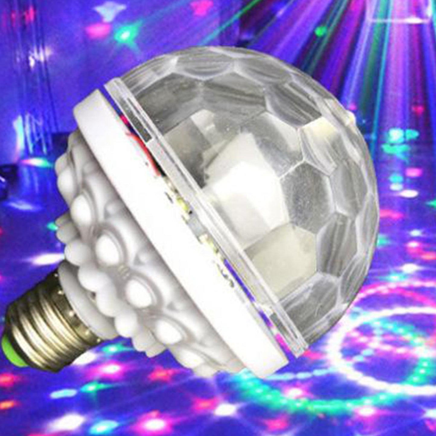 6W E27 Rotating Auto Crystal Ball Bulb Party Light Lamp Home Decoration